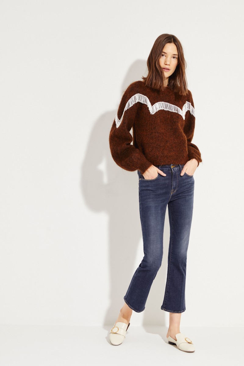 Jeans 'Crop Mini Boot' Blau