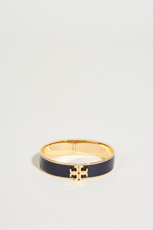 Emaille-Armreif mit Logo Gold/Blau