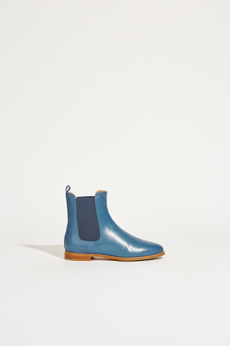 Leder-Chelsea-Boot Blau