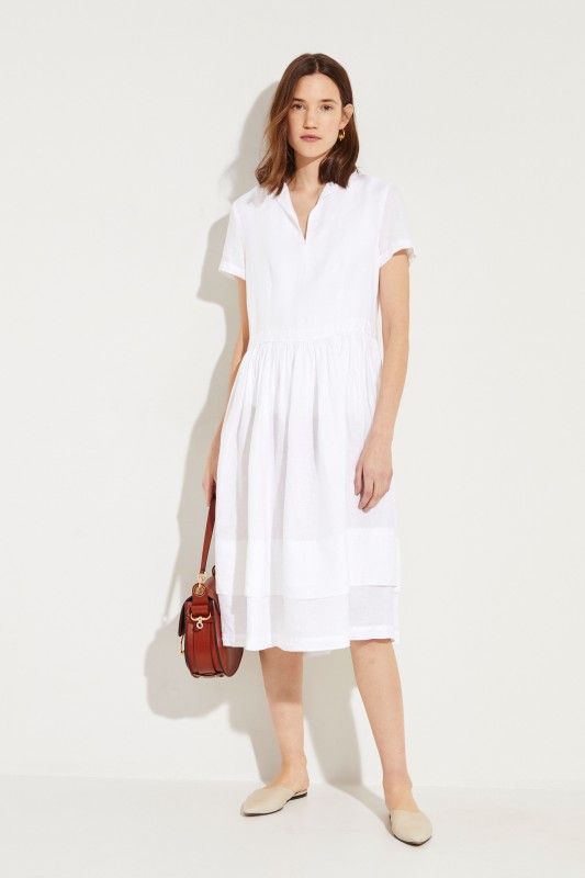 Leinen-Kleid Weiß