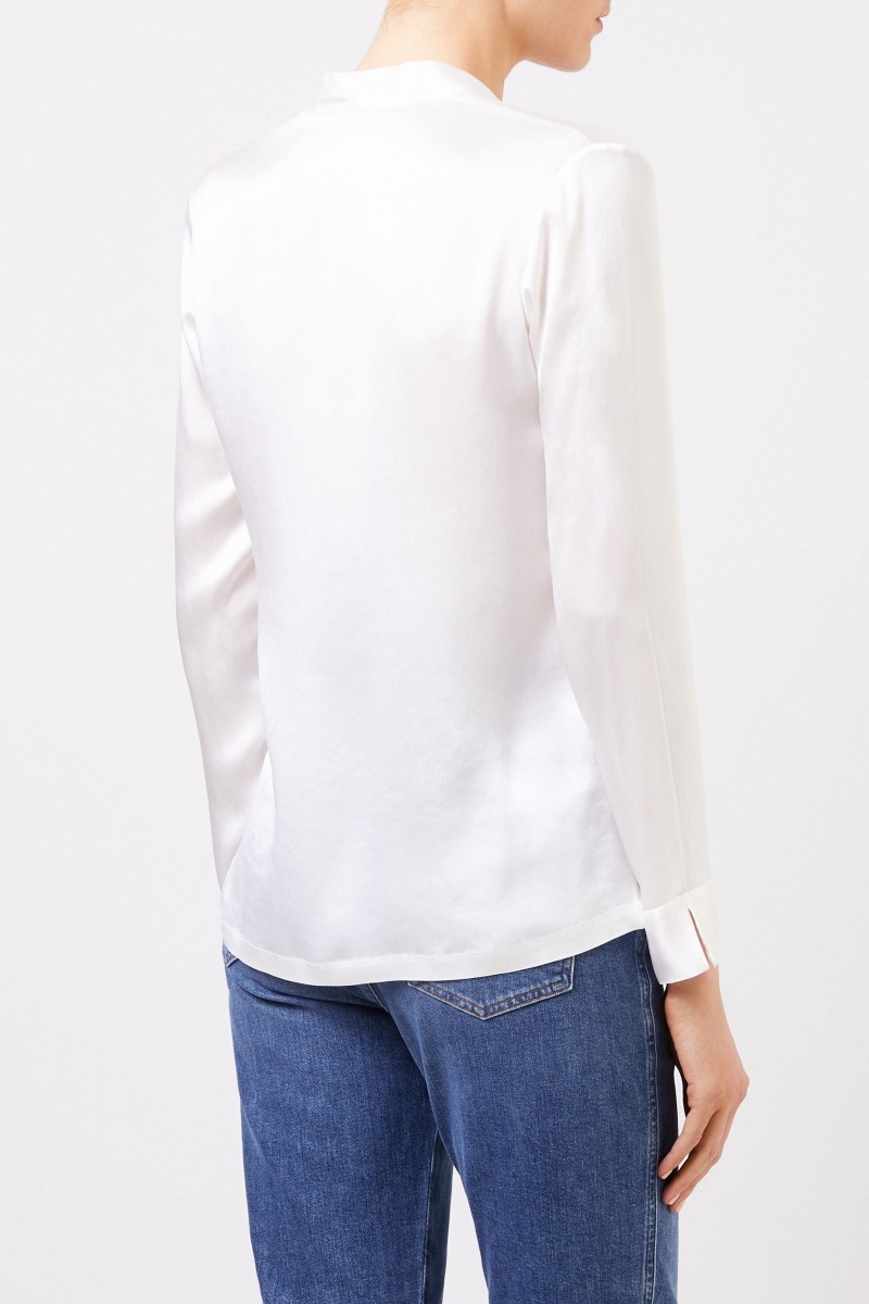Her Shirt Seiden-Bluse 'Bailey' mit V-Neck Crème