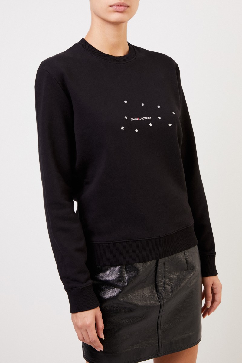 Saint Laurent Sweatshirt mit Logo-Aufdruck Schwarz