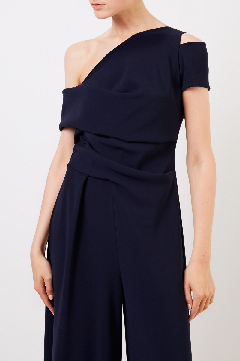One-Shoulder Jumpsuit Marineblau