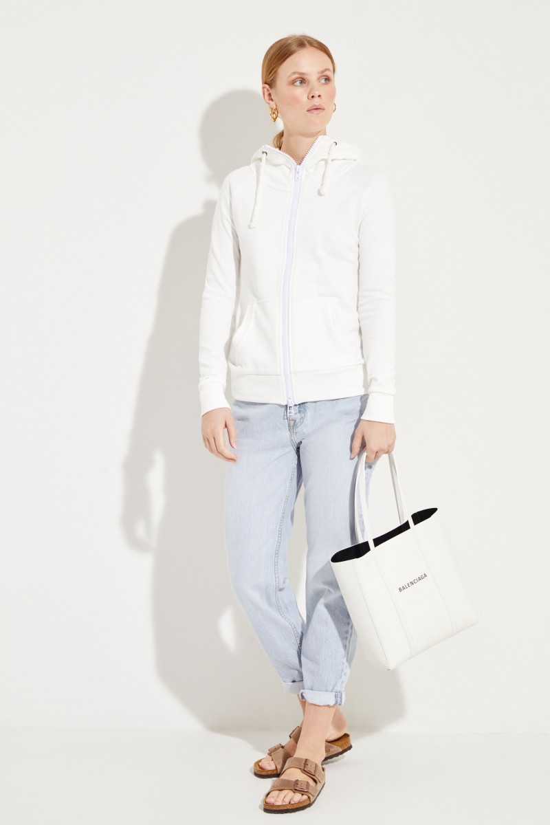 Sweatjacke mit Kapuze Écru