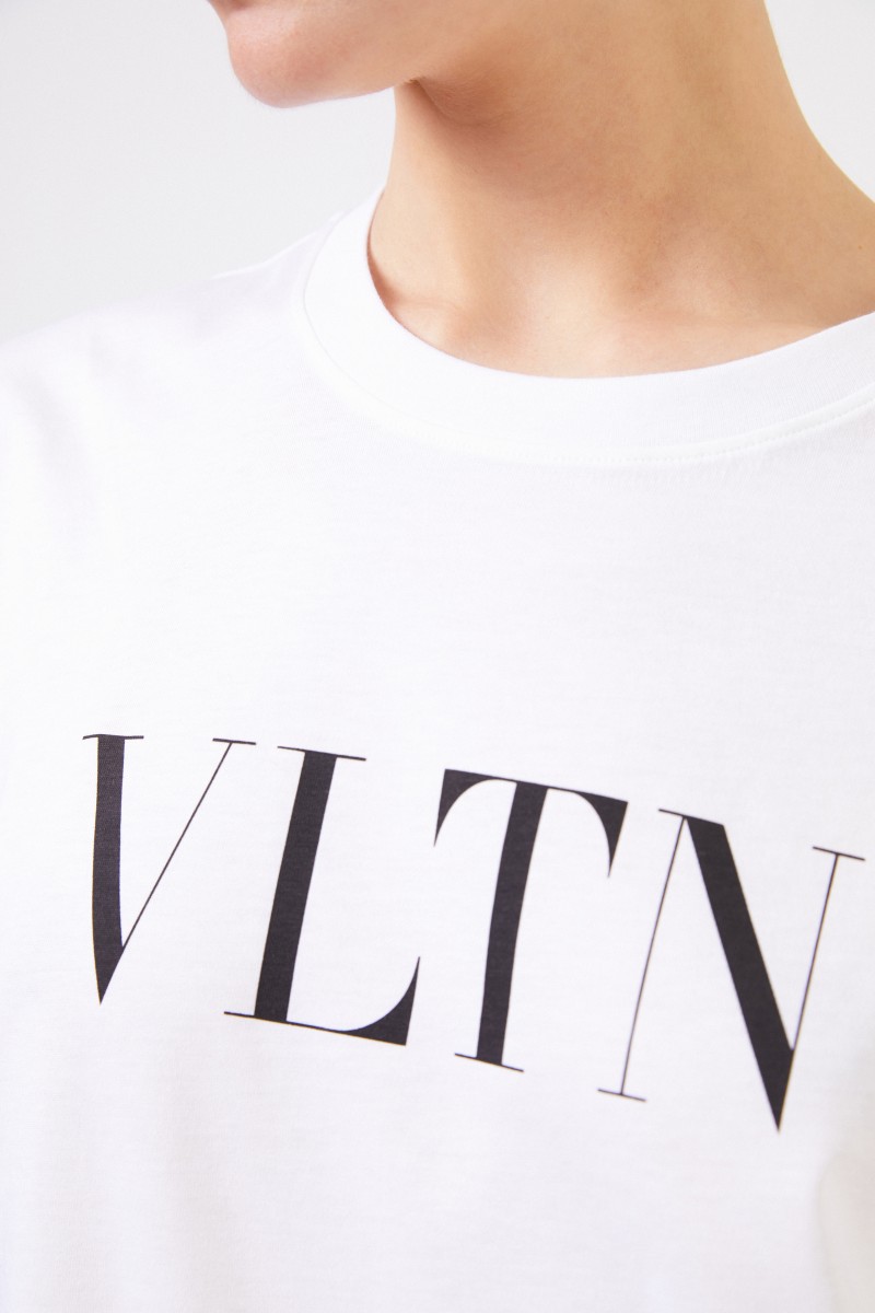 T-Shirt mit VLTN-Logo Weiß/Schwarz