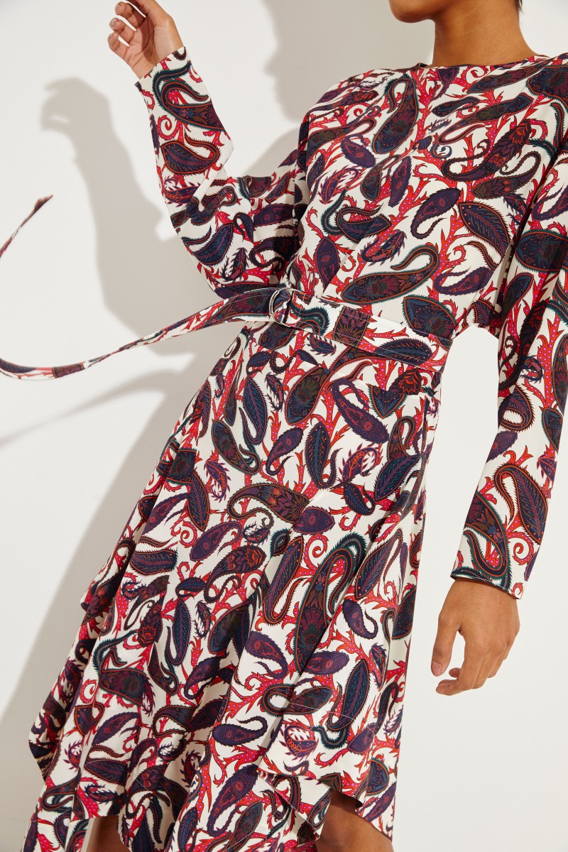 Seiden-Kleid mit Print Multi