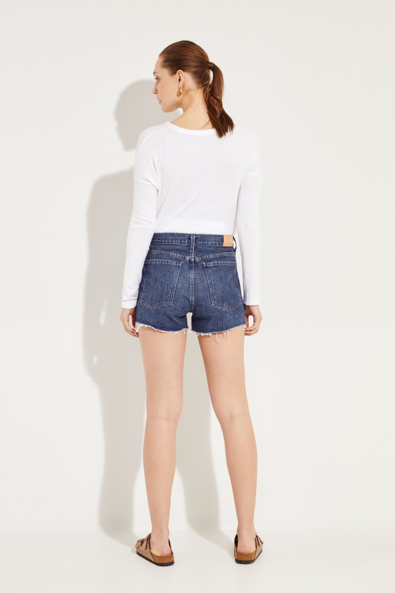 Shorts 'Kristen High Rise Short' Blau