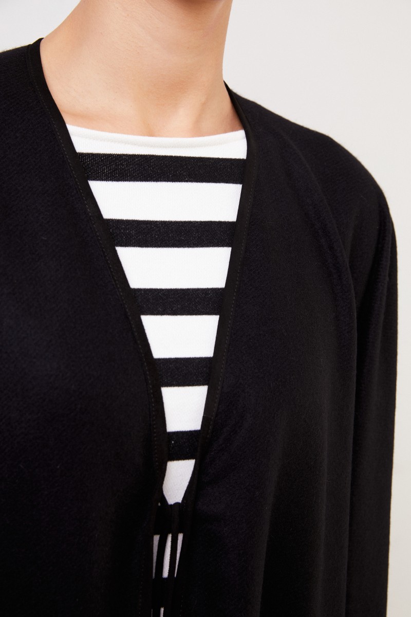 Saint Laurent Cashmere-Plaid mit Fransen Schwarz