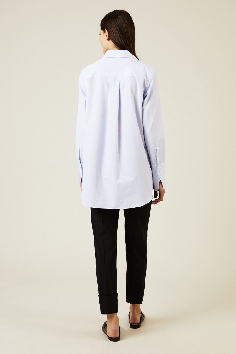 Baumwoll-Bluse 'Lively' Hellblau