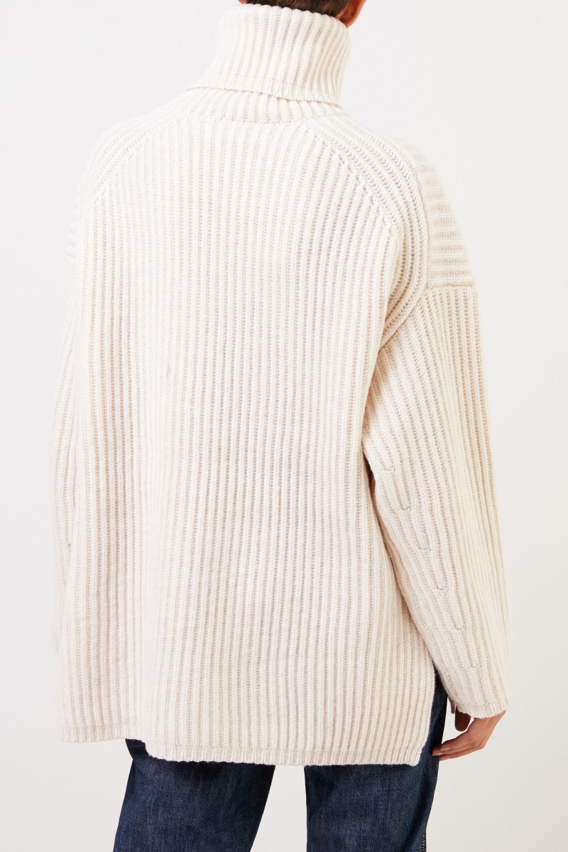 Acne Studios Woll-Rollkragenpullover 'New Disa' Crème