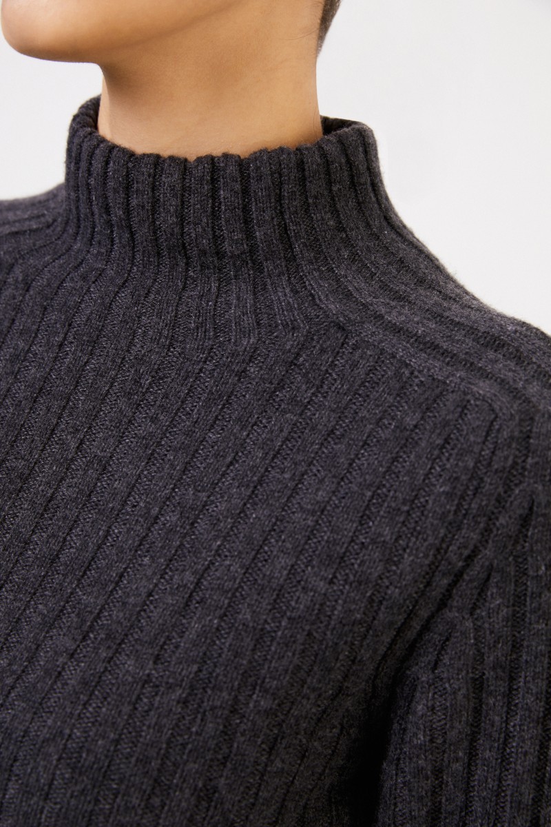 Rippstrick Cashmere-Pullover 'Ciela' Anthrazit
