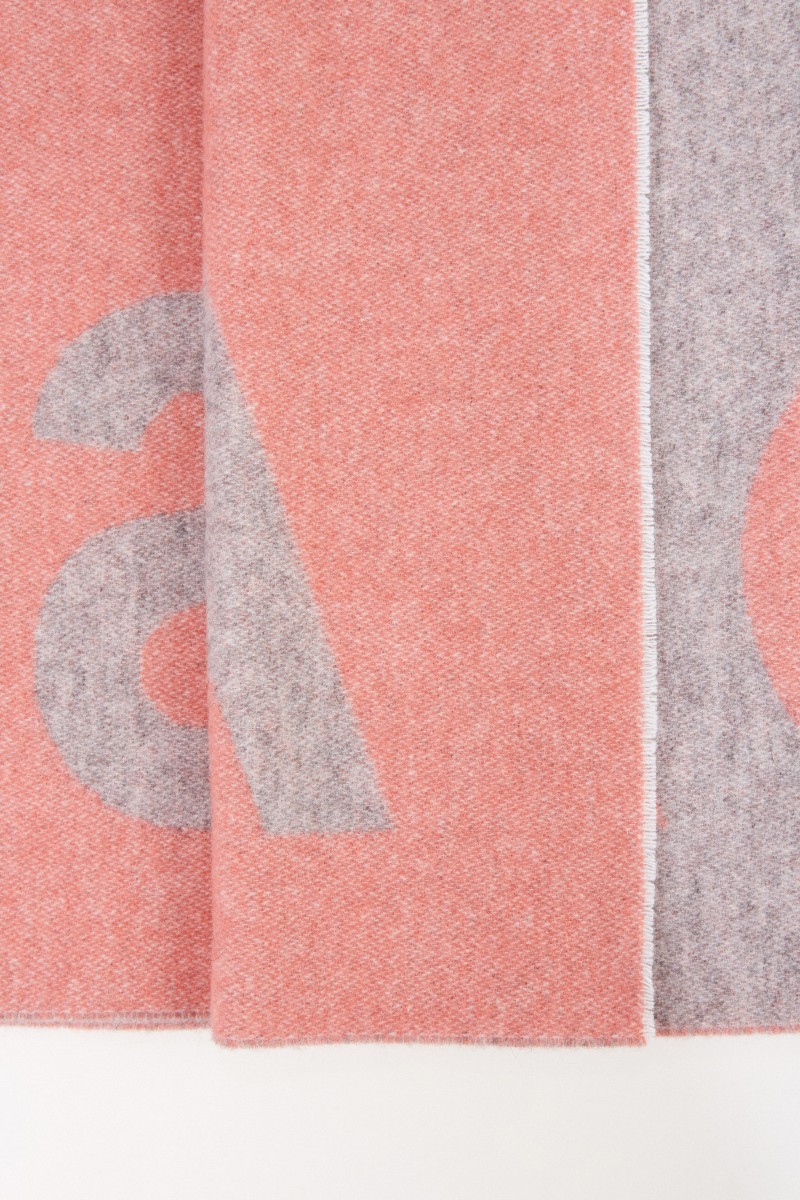 Woll-Schal 'Toronty Logo' Grau/Rosé