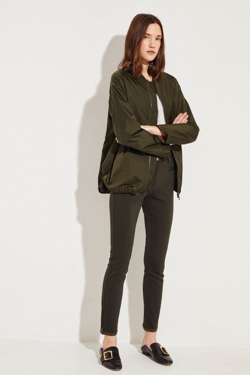 Bomber-Parka mit Bindeelement Oliv