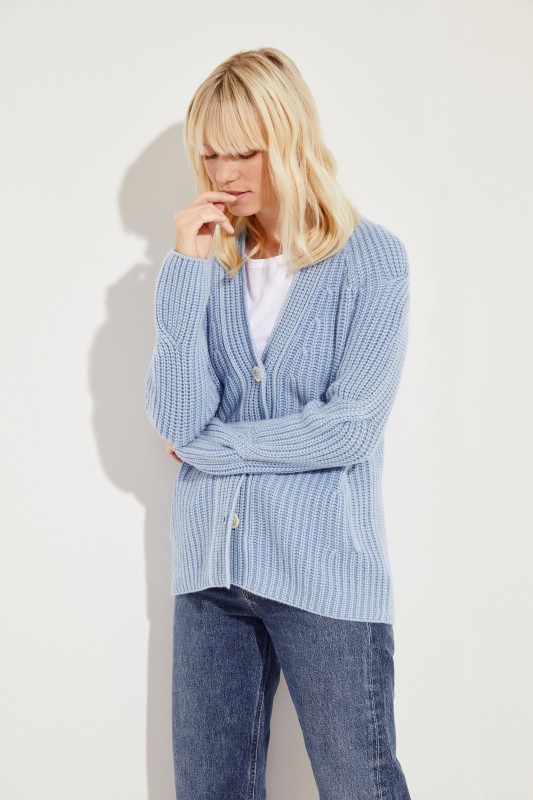 Cashmere-Cardigan 'Maggie' Blau