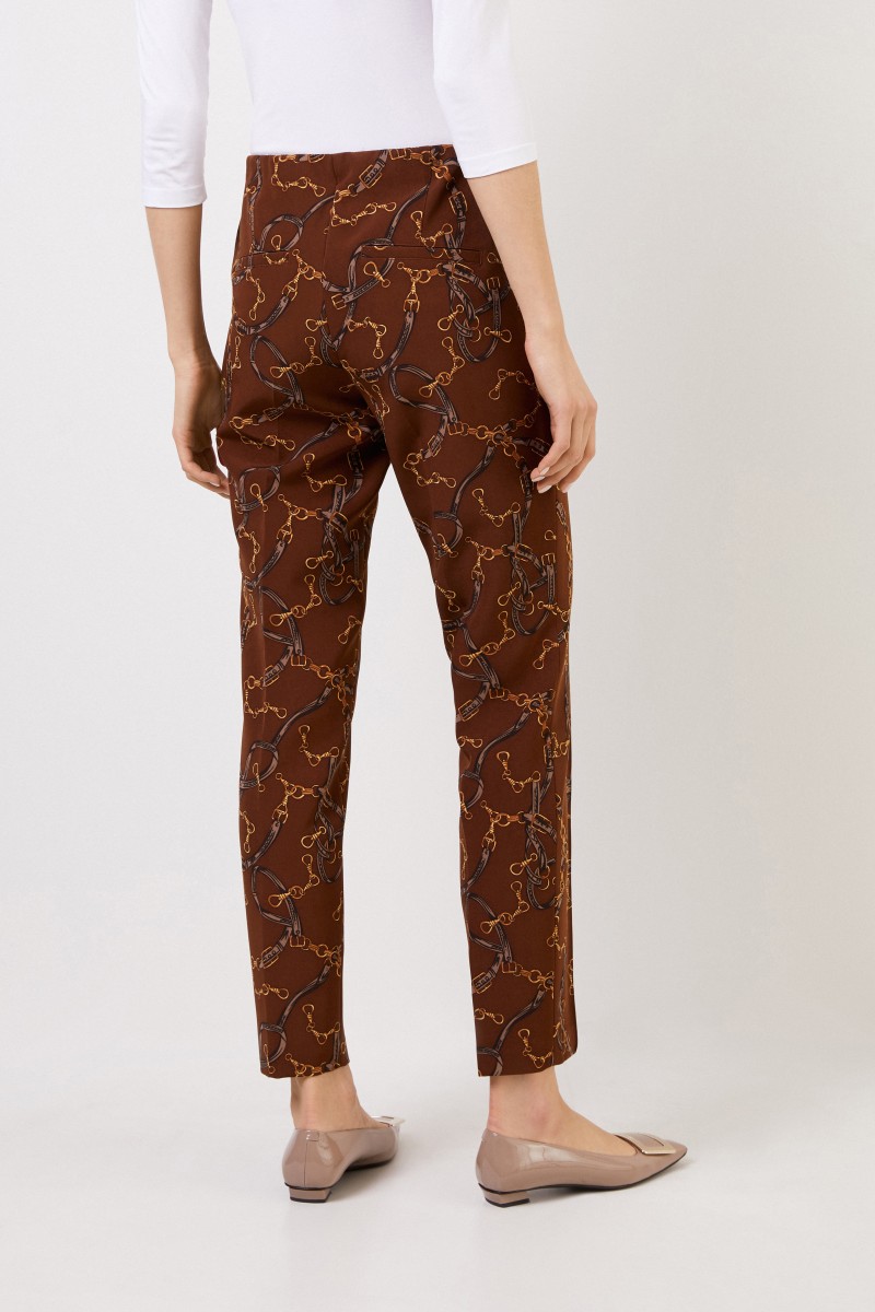Cambio Hose 'Ros' mit Chainprint Braun/Multi