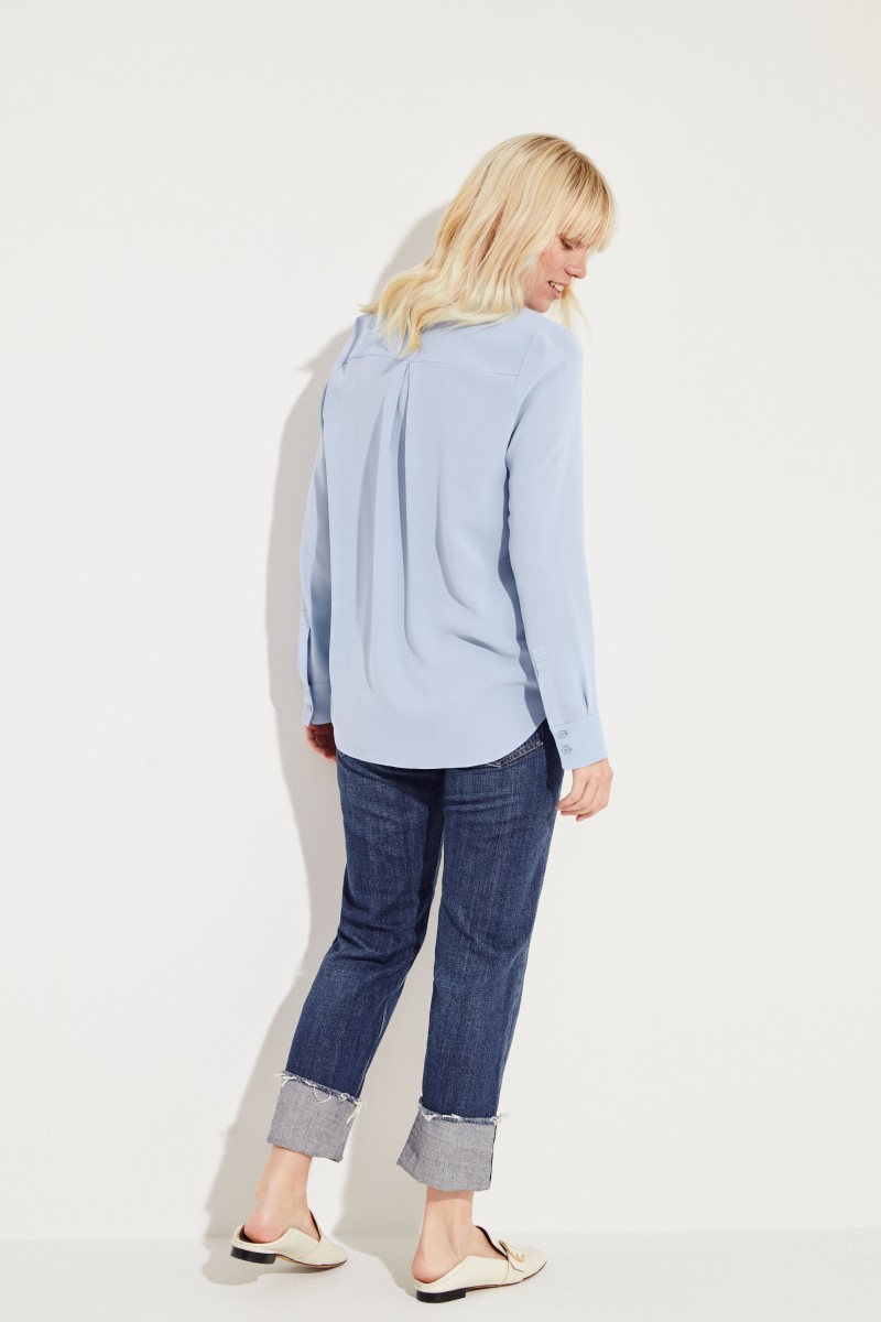 Seiden-Bluse 'Alessandra' Blau