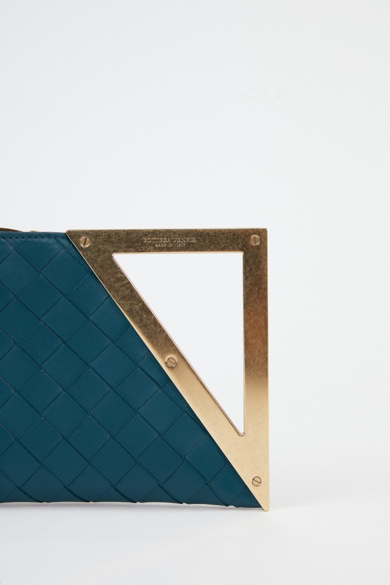Bottega Veneta Clutch 'BV Rim' Petrol