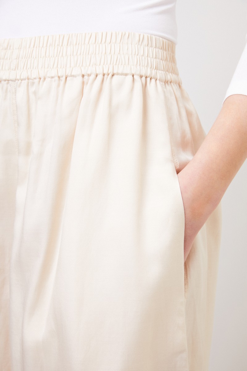 Baumwoll-Seiden-Culotte 'Barlon' Crème