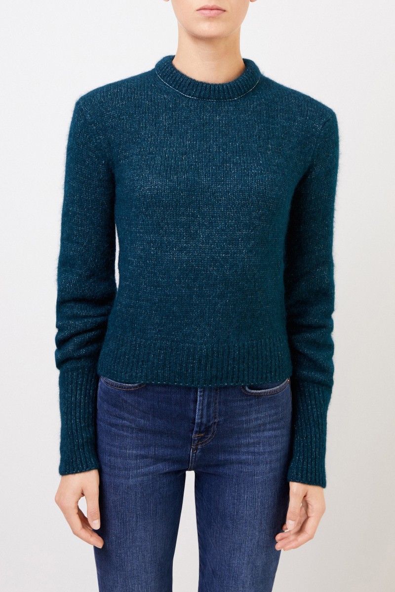 Alpaka-Seiden-Pullover Intense Teal
