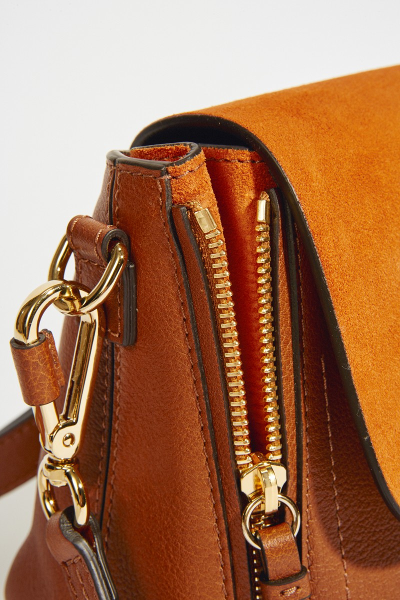 Rucksack 'Faye Backpack' mit Veloursleder-Details Tan