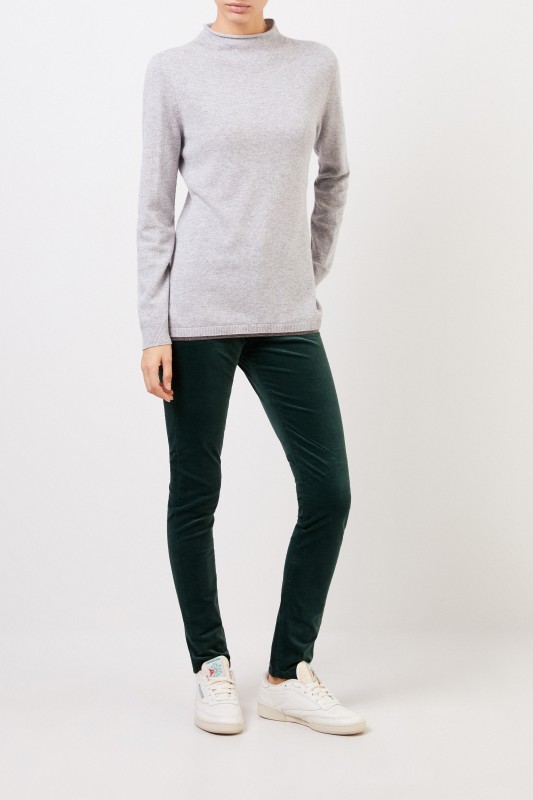 Fabiana Filippi Woll-Seiden-Pullover mit Perlenverzierung Grau