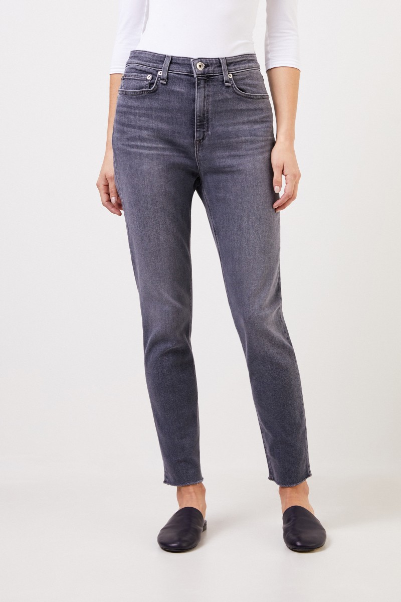 Rag&Bone Highrise-Skinny Jeans 'Nina' Hellgrau