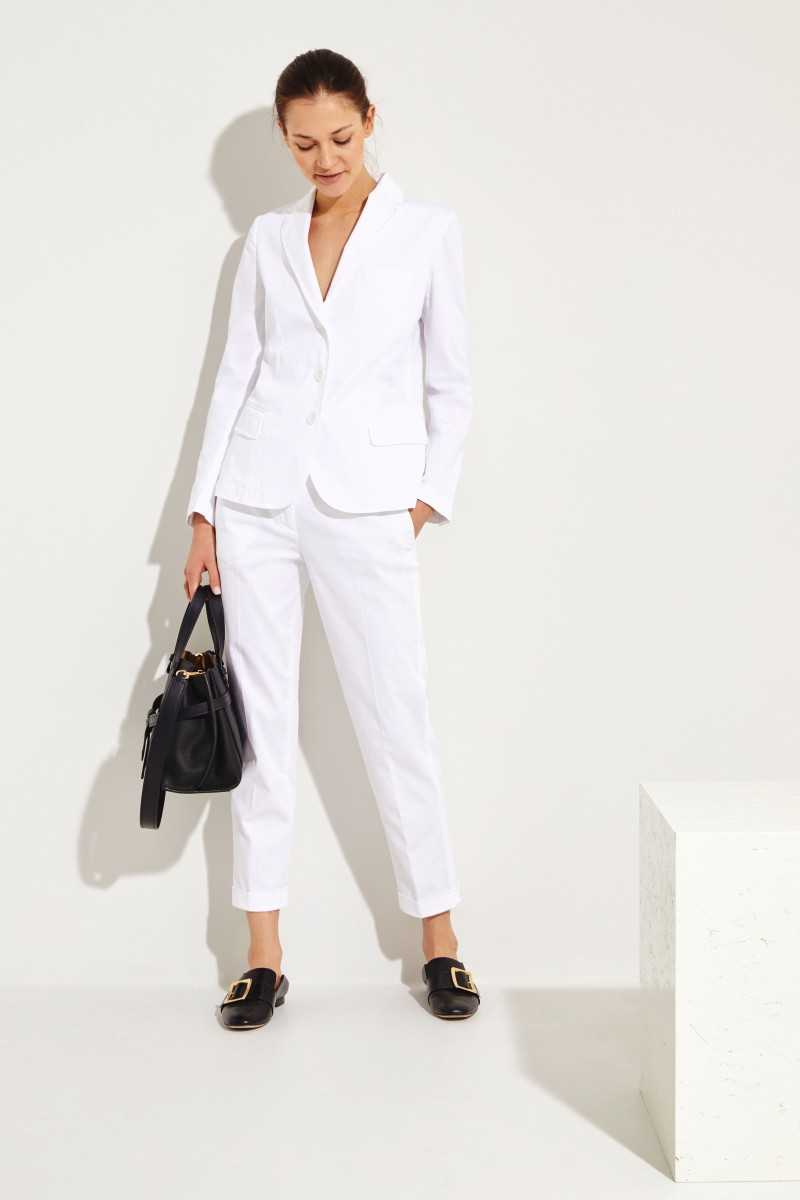Baumwoll-Blazer Weiß