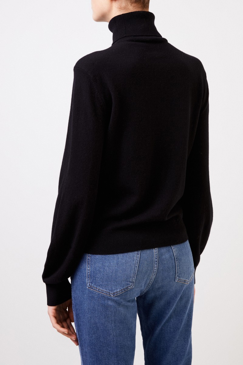 Cashmere-Rollkragenpullover Schwarz