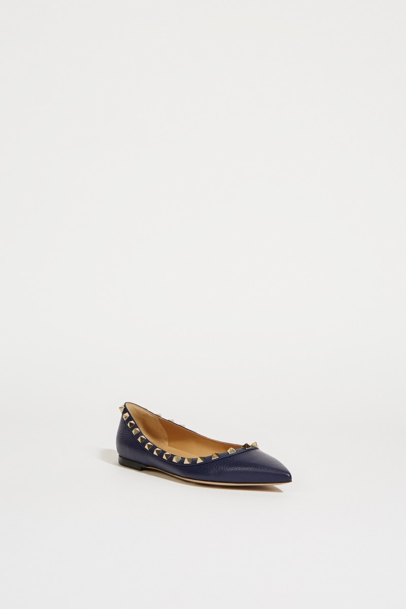 Nietenbesetzte Flats 'Rockstud' Marineblau