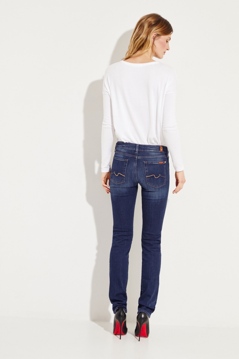 7 for all mankind Skinny 'Mid Rise Roxanne' Blau