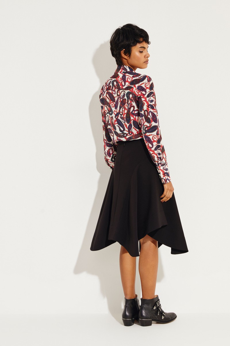 Gemusterte Seidenbluse Multi