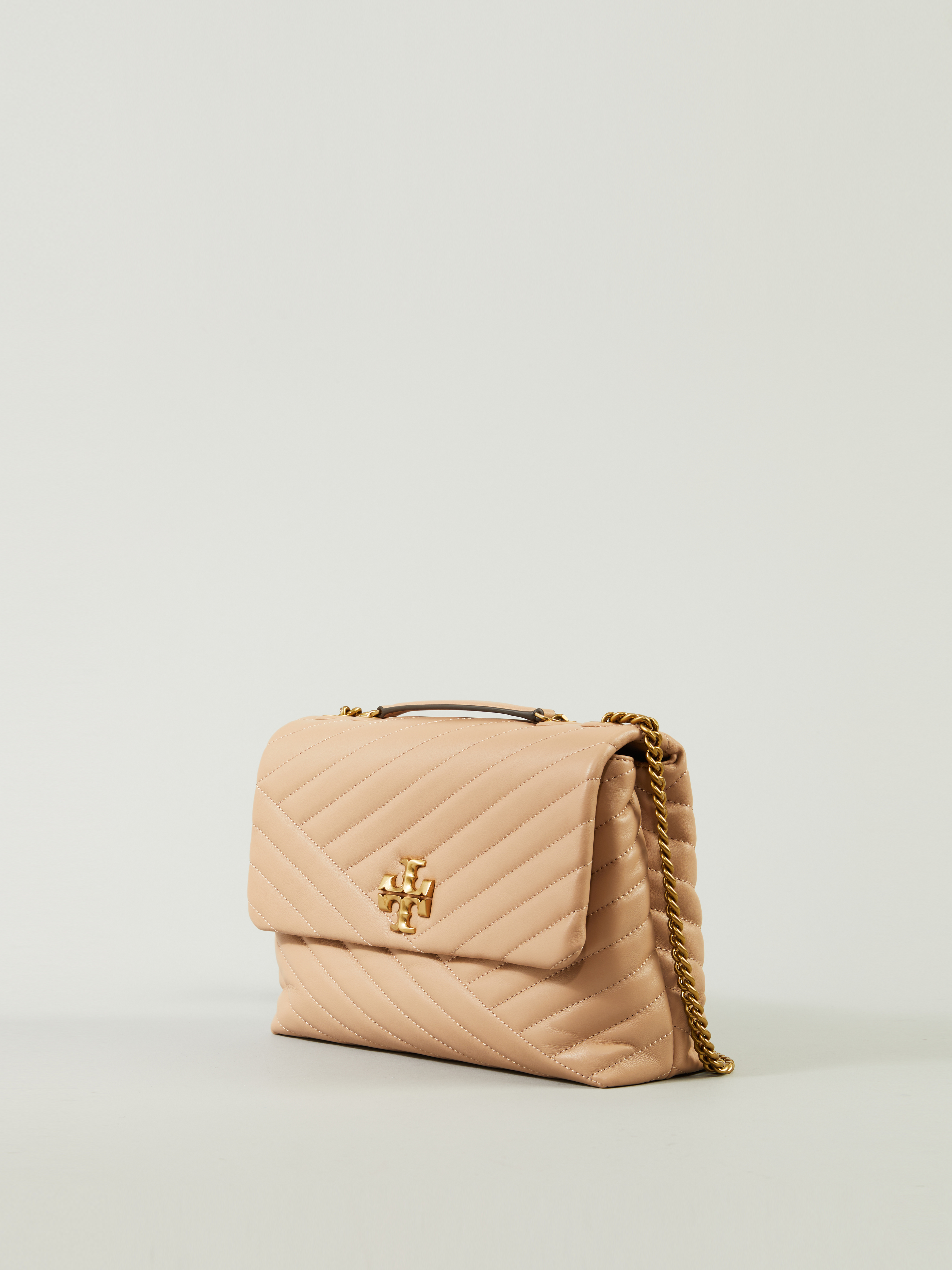 Tory Burch Shoulder bag 'Kira Chevron Medium' Beige / Rosé | Shoulder Bags
