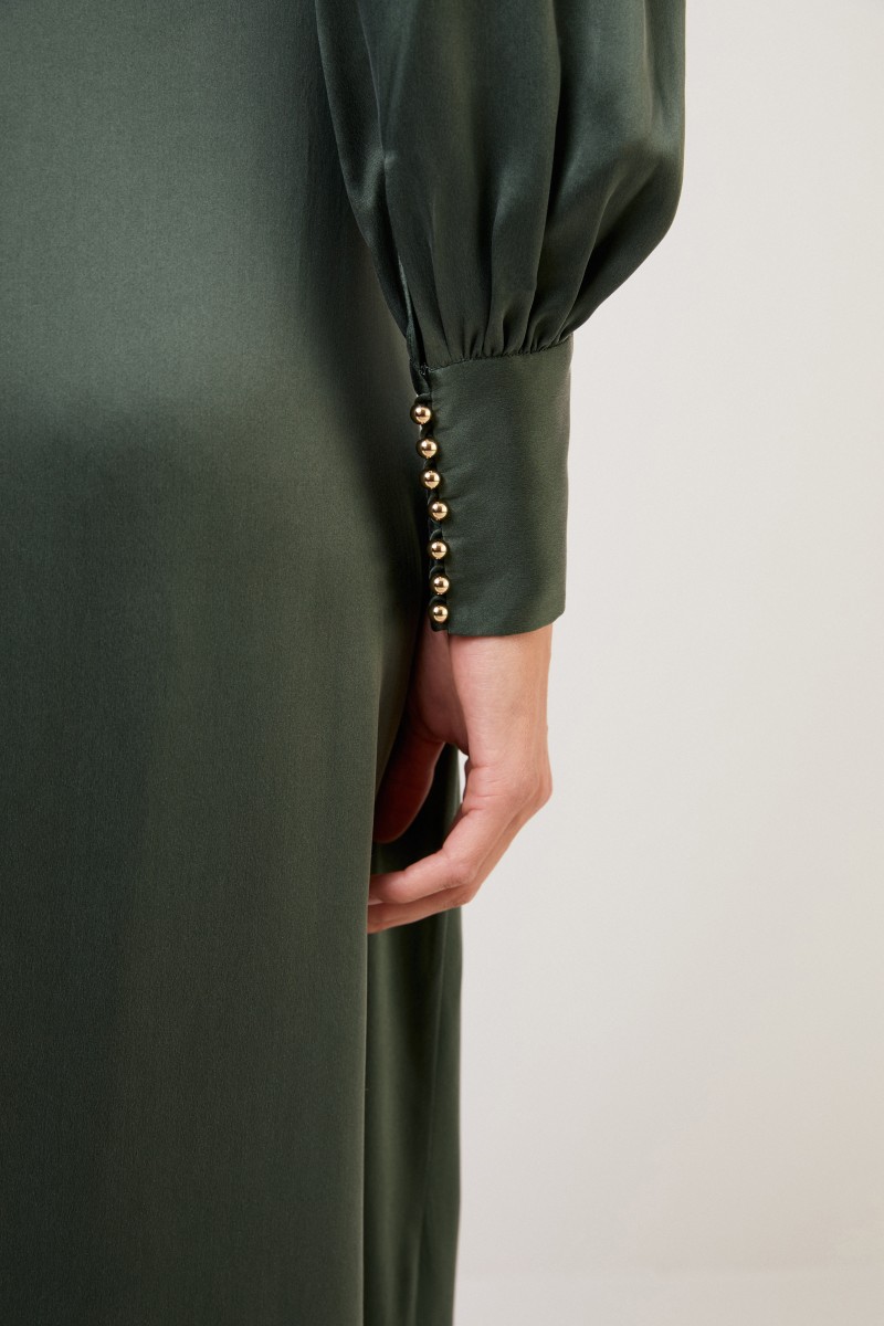 Zimmermann Seiden-Wickelkleid mit Volants Grün