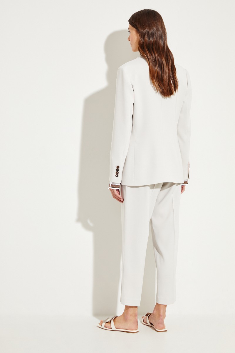 Woll-Blazer mit Blusendetail Grau