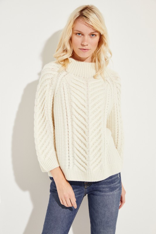 Cashmere-Strick-Pullover 'Berry' Crème