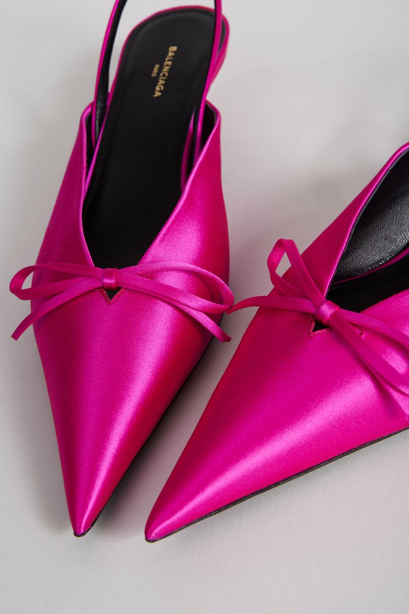 Slingback mit Schleife Fuchsia