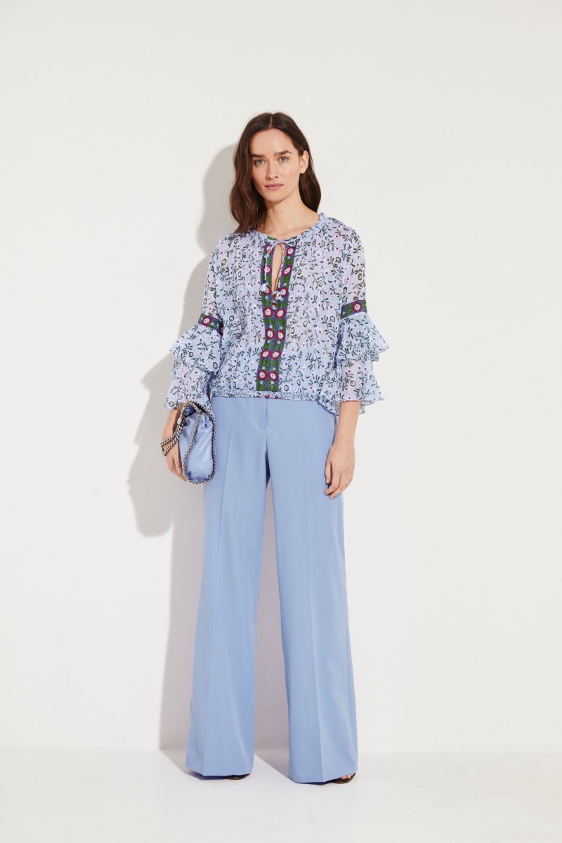 Weite Woll-Hose Blau
