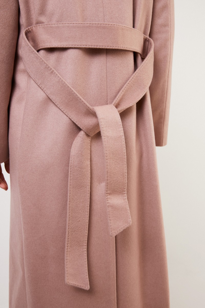 Agnona Langer Cashmere-Mantel mit Gürtel Rosé