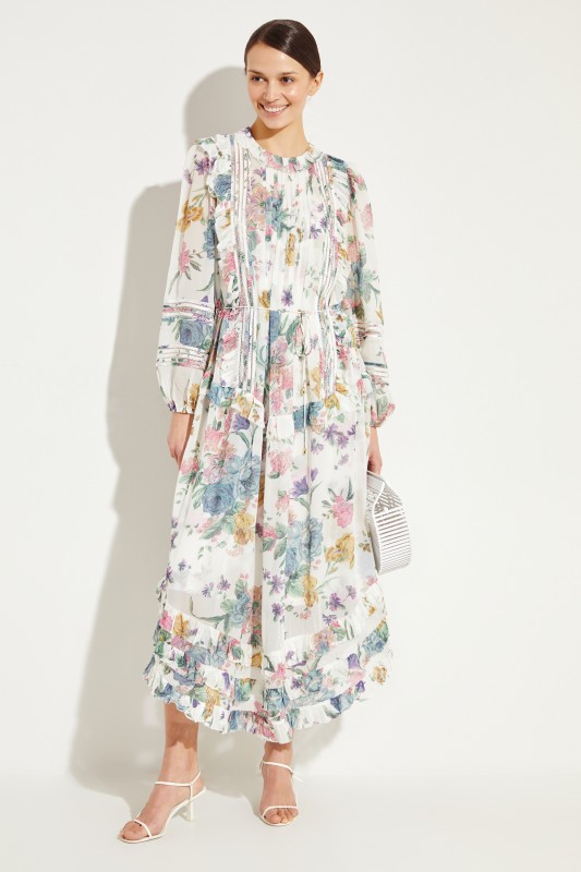 Zweiteiliges Kleid mit floralem Print Mult