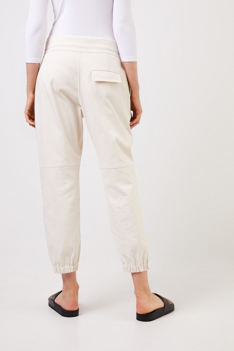 Brunello Cucinelli Baumwoll-Hose mit Gürtel Beige