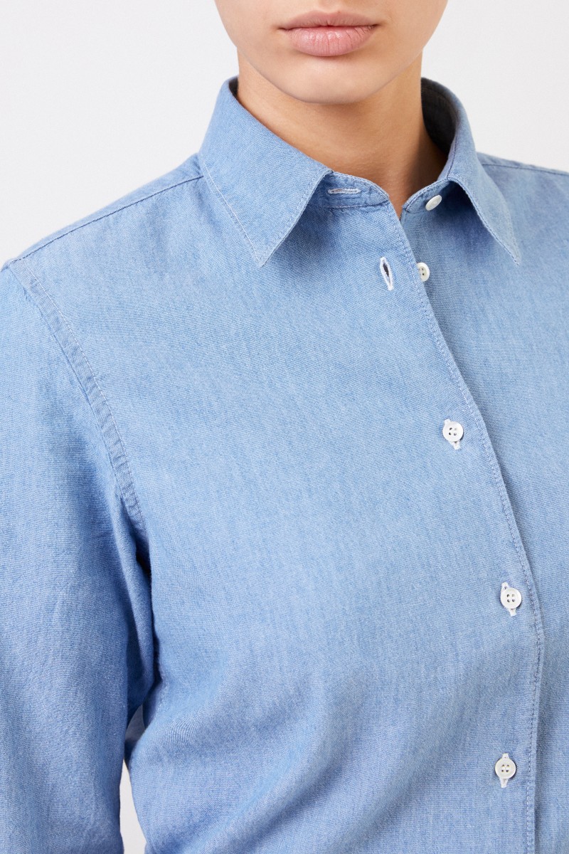 Baumwoll-Bluse Blau
