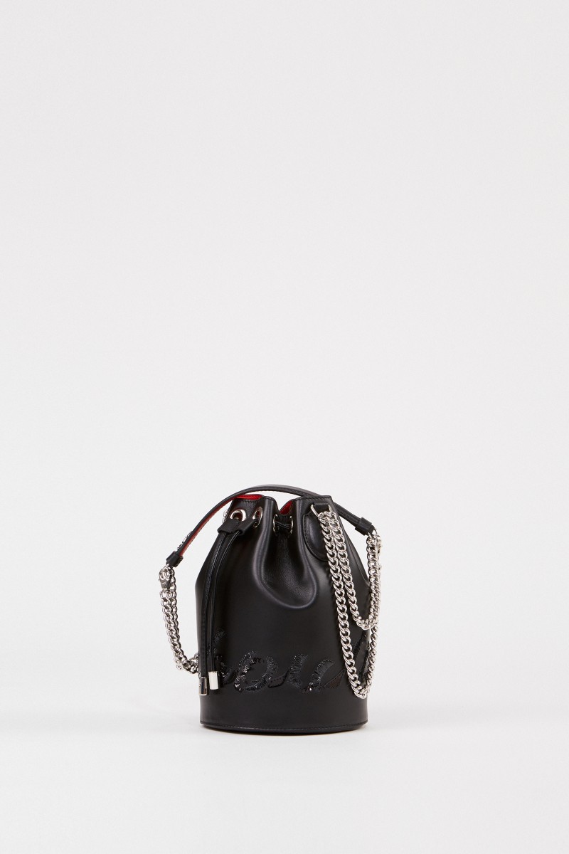 Leder-Beuteltasche 'Marie Jane' Schwarz
