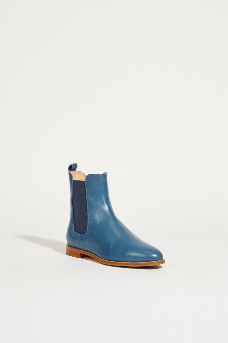 Leder-Chelsea-Boot Blau