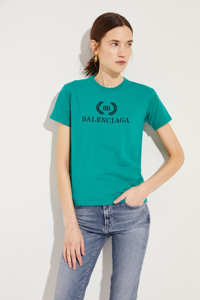 Shirt mit Logo-Schriftzug Grün