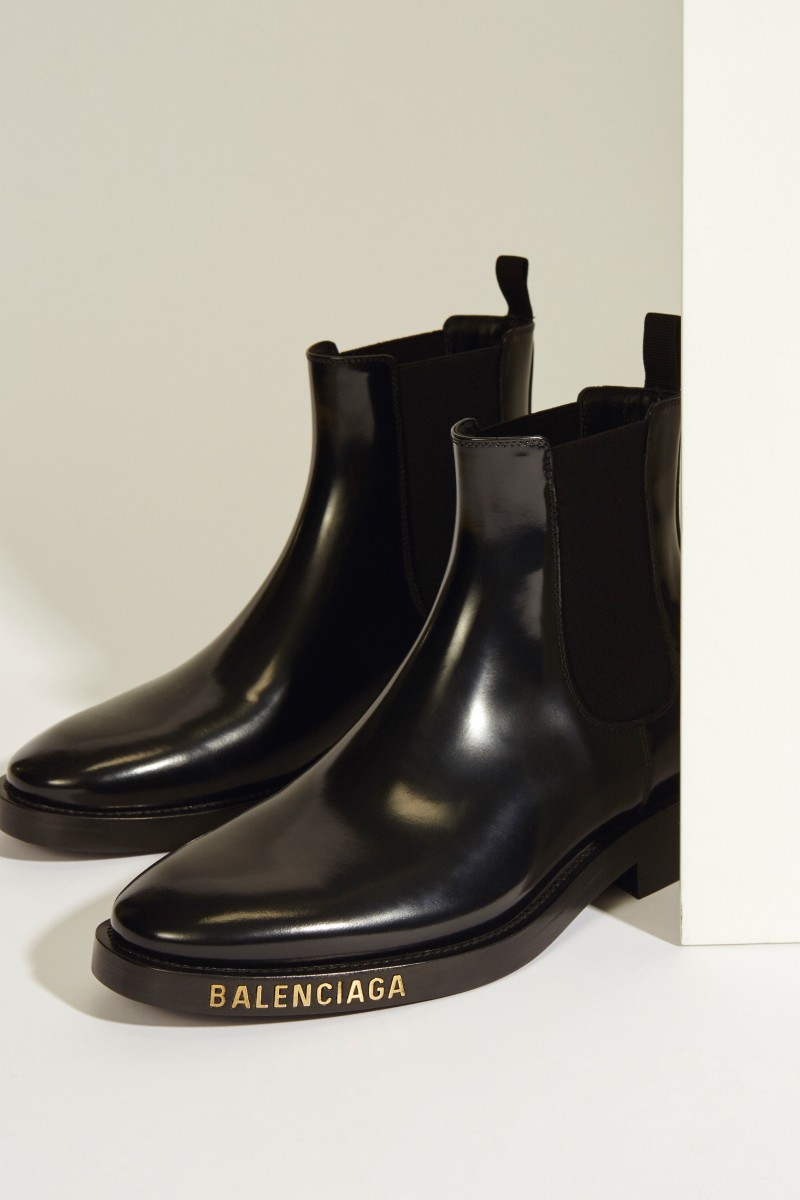Chelsea-Boot mit Balenciaga-Logo Schwarz