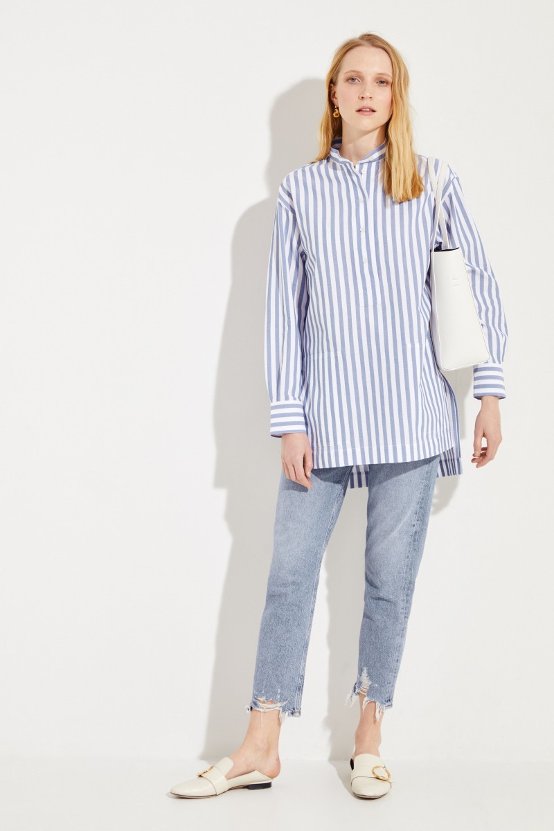 Bluse 'Sienna Stripe' Blau/Weiß