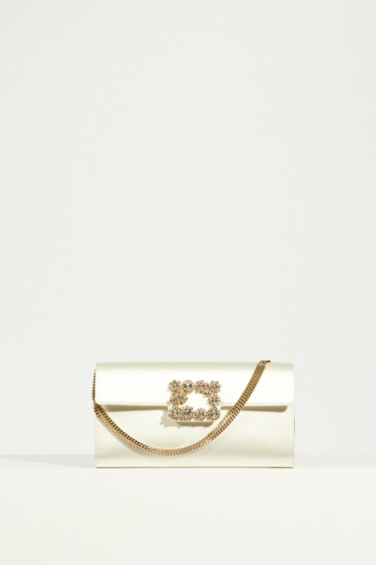 Satin-Clutch Crème