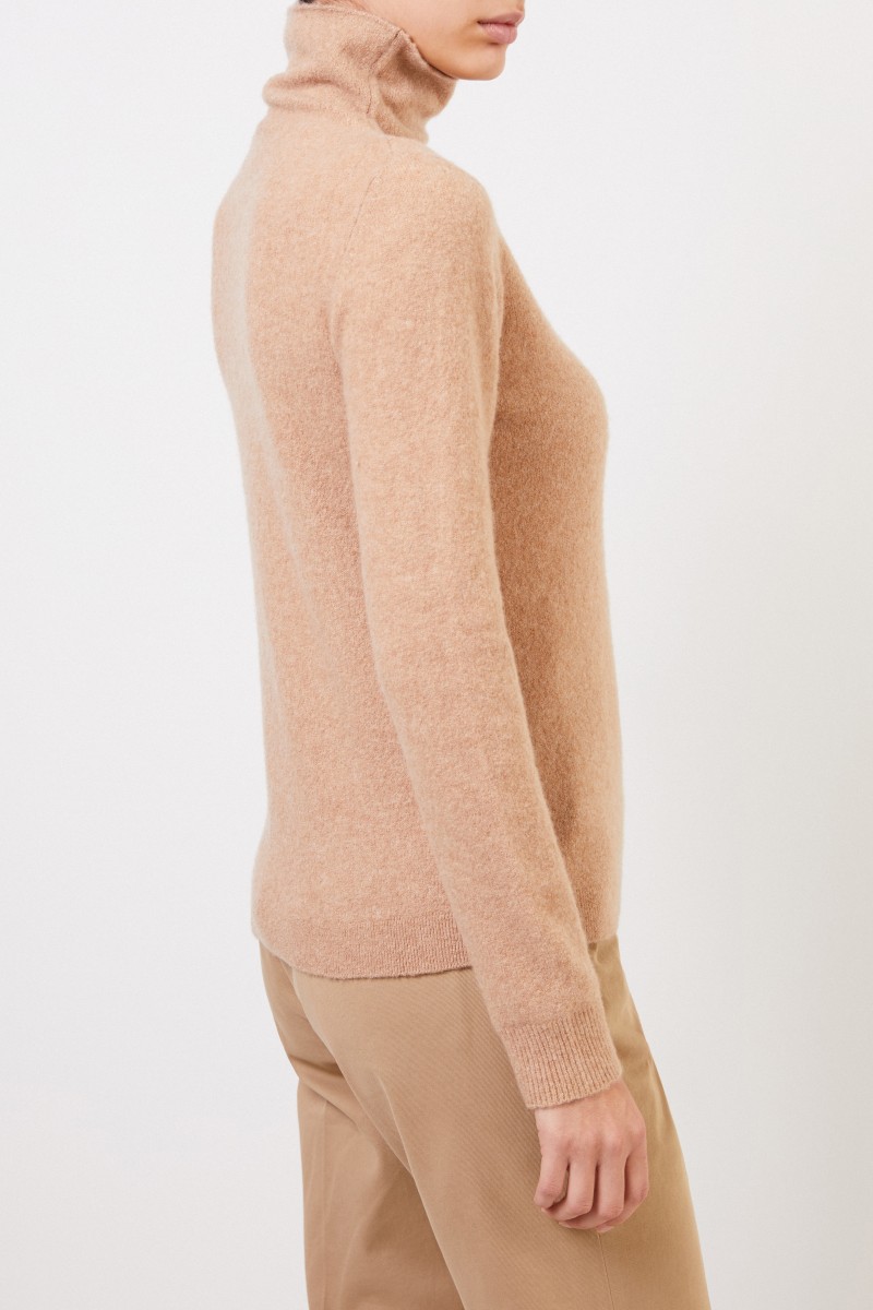 Allude Cashmere-Pullover mit Turtleneck Camel