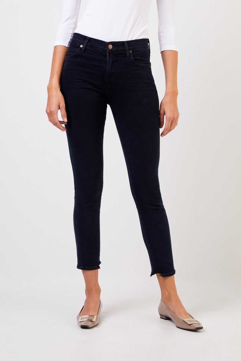 Citizens of Humanity Highrise Skinny Jeans 'Rocket Cropped' Dunkelblau