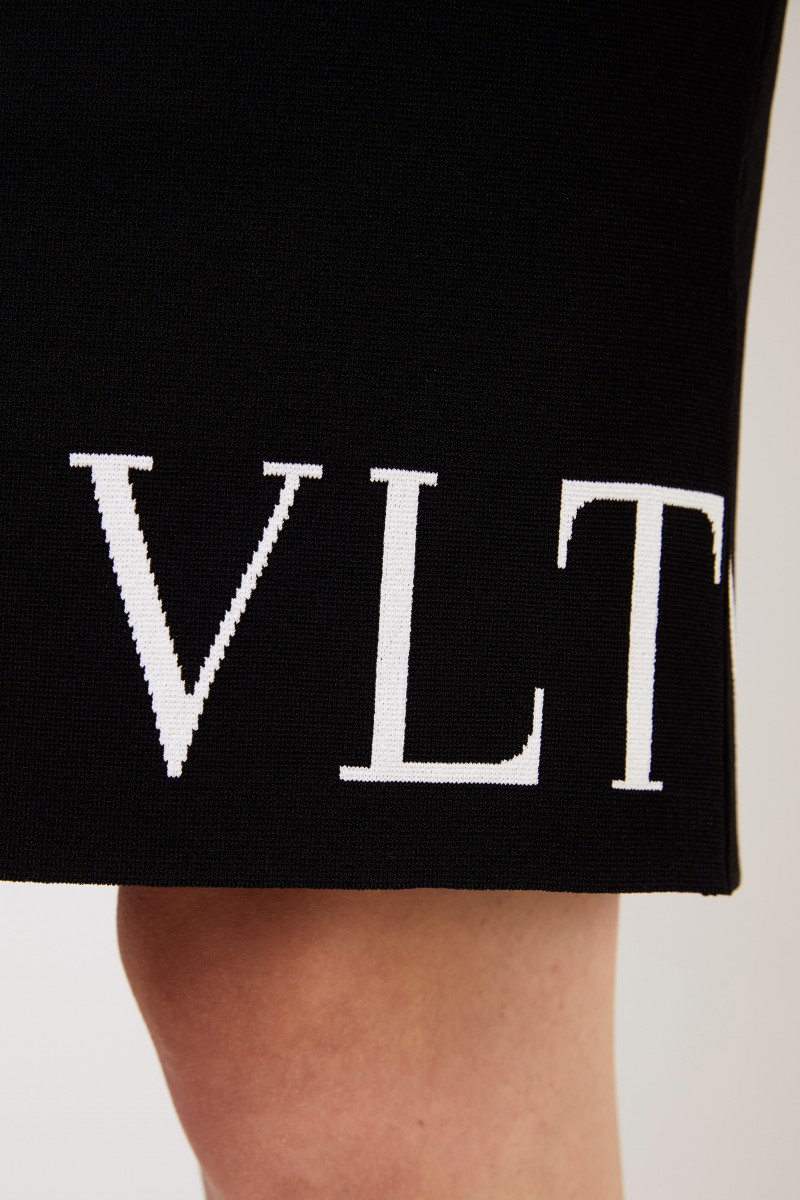 Valentino Strickkleid mit Logo-Detail Schwarz